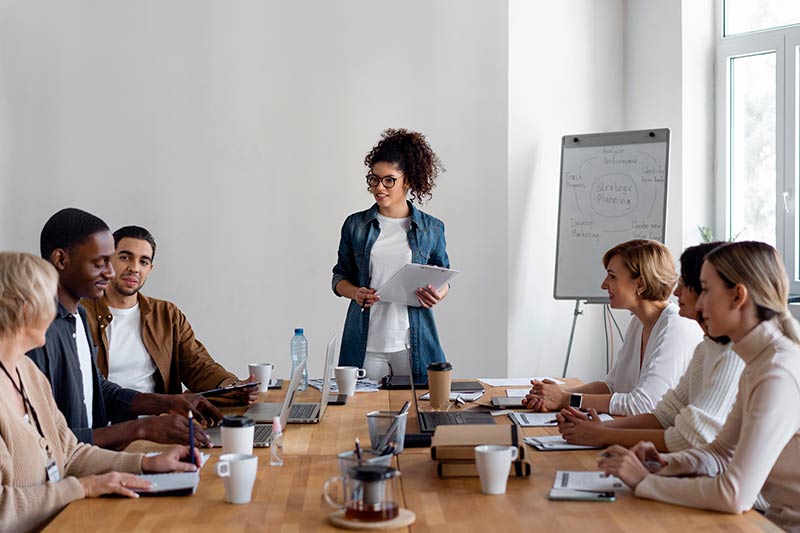 Employees business meeting